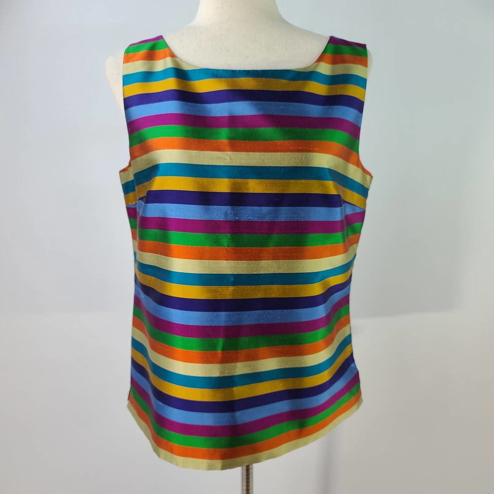Sleeveless Multicolor Striped Tank Top